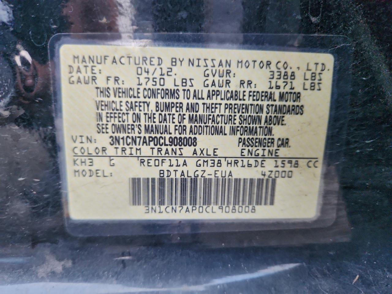 Nissan Versa S Image 8